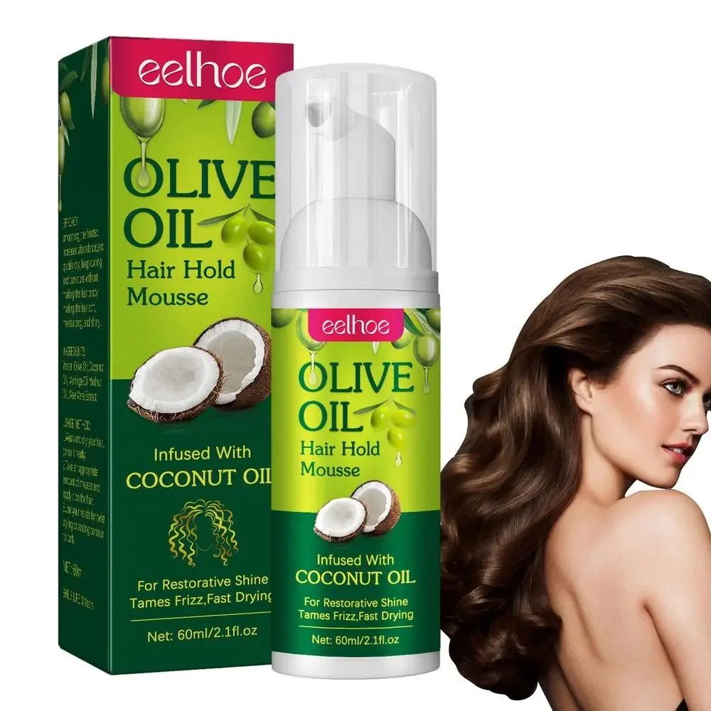 Olive Oil Shaping Cream Curly Hair Mousse Hydrating Prevent Dryness Nourishing Elastin