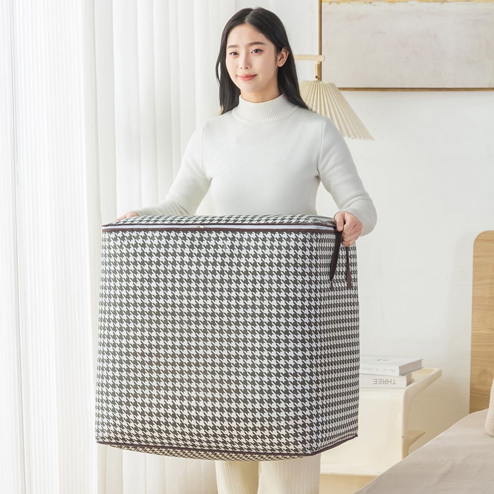 2PCS（1PC 100L/ 50*40*50cm+1PC 140L/55*45*55cm）Thick Big non-woven storage bag waterproof moisture-proof thickened duvet storage bag clothing sorting bag Travelling Bags