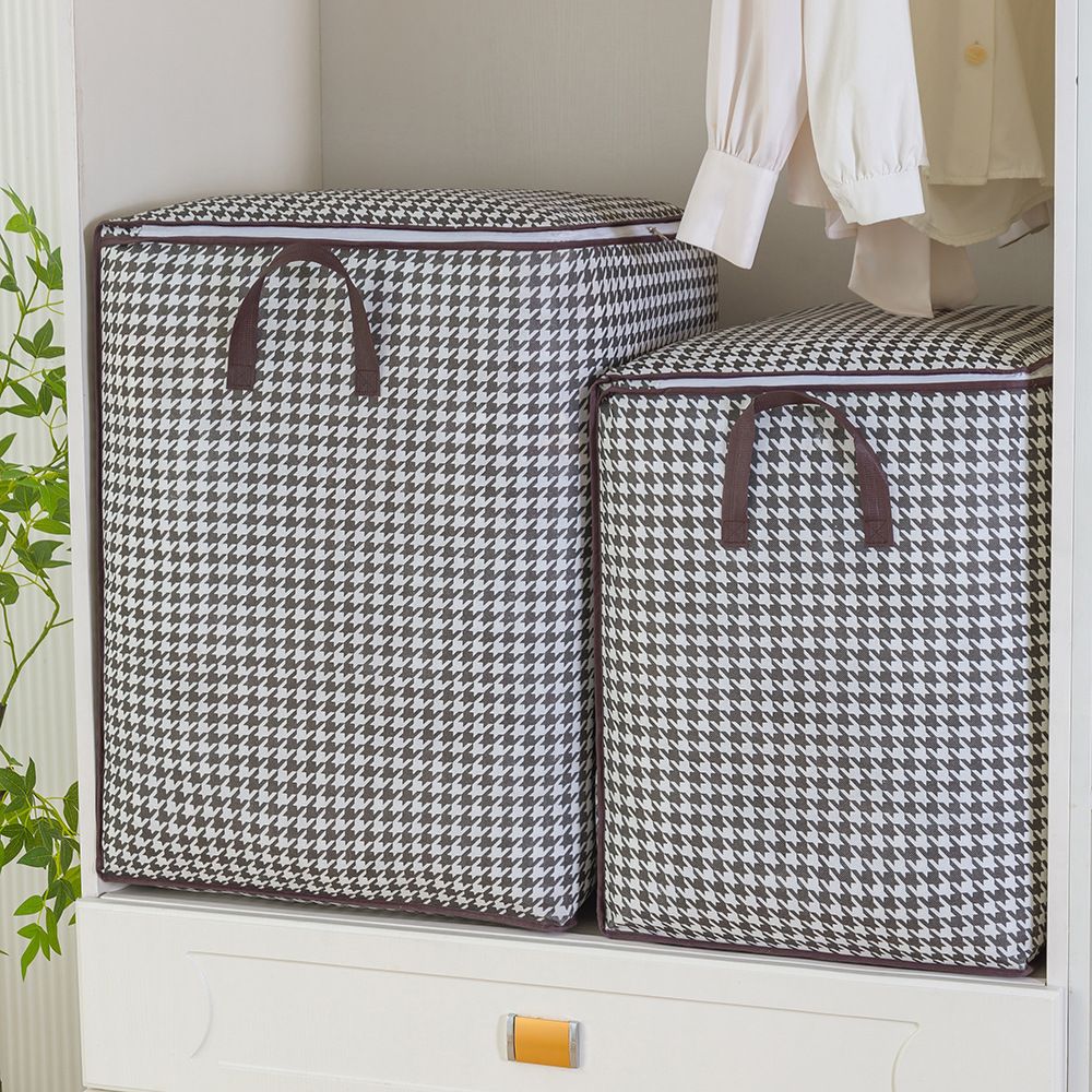 2PCS（1PC 100L/ 50*40*50cm+1PC 140L/55*45*55cm）Thick Big non-woven storage bag waterproof moisture-proof thickened duvet storage bag clothing sorting bag Travelling Bags
