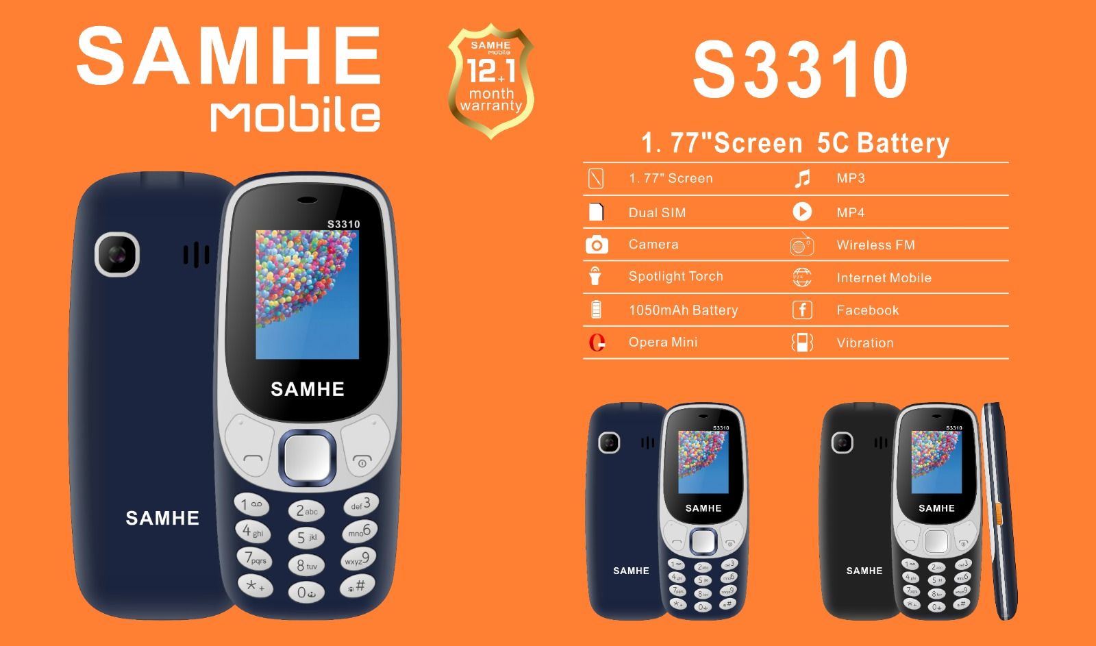 SAMHE S3310 mobile phone//dual sim// 2 simcard // memory card slot // KADUDE / KABAMBE