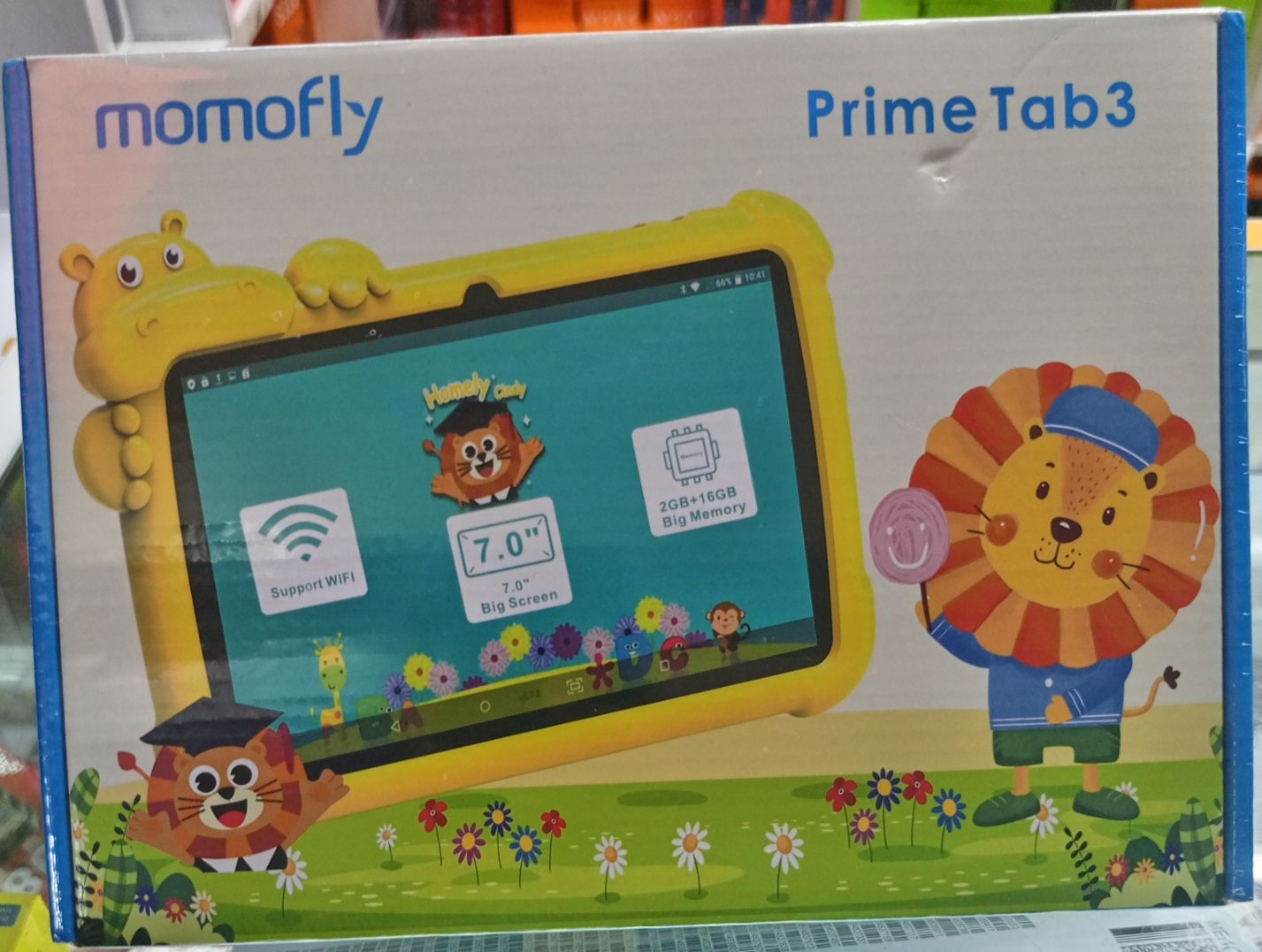MOMOFLY PRIME TAB  7.0''BIG SCREEN 2GB+16GB Android 10.0 Tablet PC For Kids Dual Cameras,Kids Leaning&GameTablet, support WiFi with protection case [ NO SIM SLOT ]
