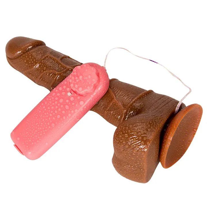 Sex Toys False Penis Dildo Vibration+Positive Negative Rotation Female Masturbator Adult Sex Products Without battery Brown Vibration + rotation
