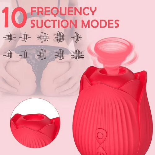 Rose Sucking Vibrator DUAL Stimulator Dildo Sex Toy Clitoris NIPPLE SUCKER Thrusting Dildo - Women view 6