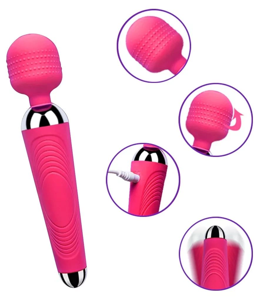 Vibrator Rechargeable Dildo Women Sex Toy G-Spot Dildo Vibrator - PINK
