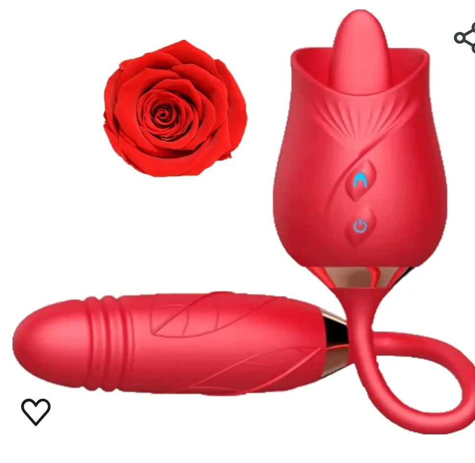 Rose Sucking Vibrator DUAL Stimulator Dildo Sex Toy Clitoris NIPPLE SUCKER Thrusting Dildo - Women - image 8