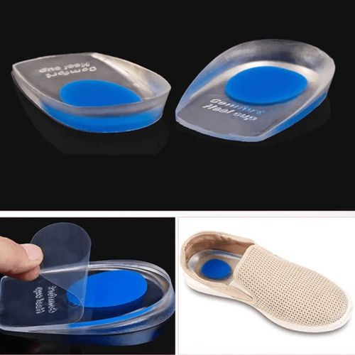 1 Pair Silicone Gel Heel Cups Pads Shoe Inserts Soft Anti-slip Foot Pain Relief Insoles Cushion Foot Care for Women and Men