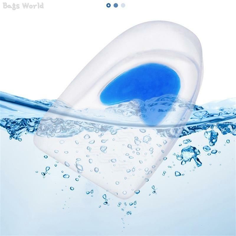 1 Pair Silicone Gel Heel Cups Pads Shoe Inserts Soft Anti-slip Foot Pain Relief Insoles Cushion Foot Care for Women and Men
