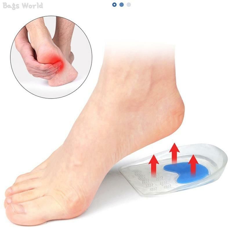 1 Pair Silicone Gel Heel Cups Pads Shoe Inserts Soft Anti-slip Foot Pain Relief Insoles Cushion Foot Care for Women and Men