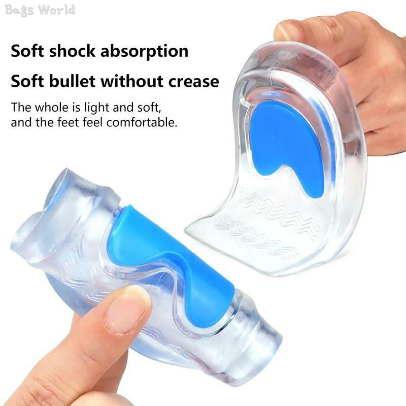 1 Pair Silicone Gel Heel Cups Pads Shoe Inserts Soft Anti-slip Foot Pain Relief Insoles Cushion Foot Care for Women and Men