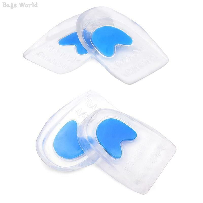 1 Pair Silicone Gel Heel Cups Pads Shoe Inserts Soft Anti-slip Foot Pain Relief Insoles Cushion Foot Care for Women and Men