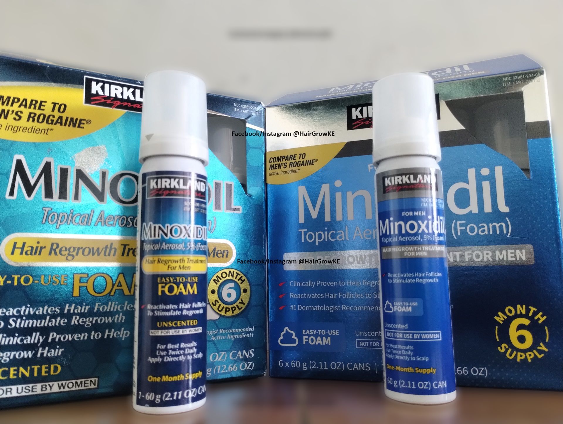 KIRKLAND Minoxidil 5% FOAM Hair Loss/Growth 1 Month Supply