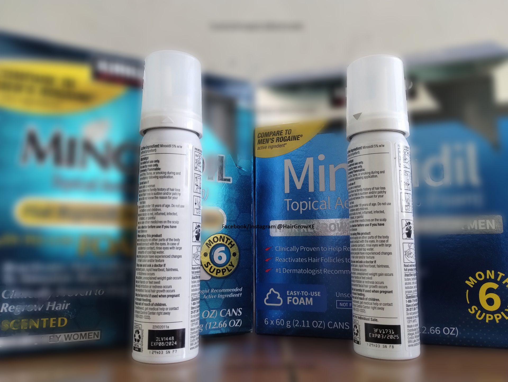 KIRKLAND Minoxidil 5% FOAM Hair Loss/Growth 1 Month Supply