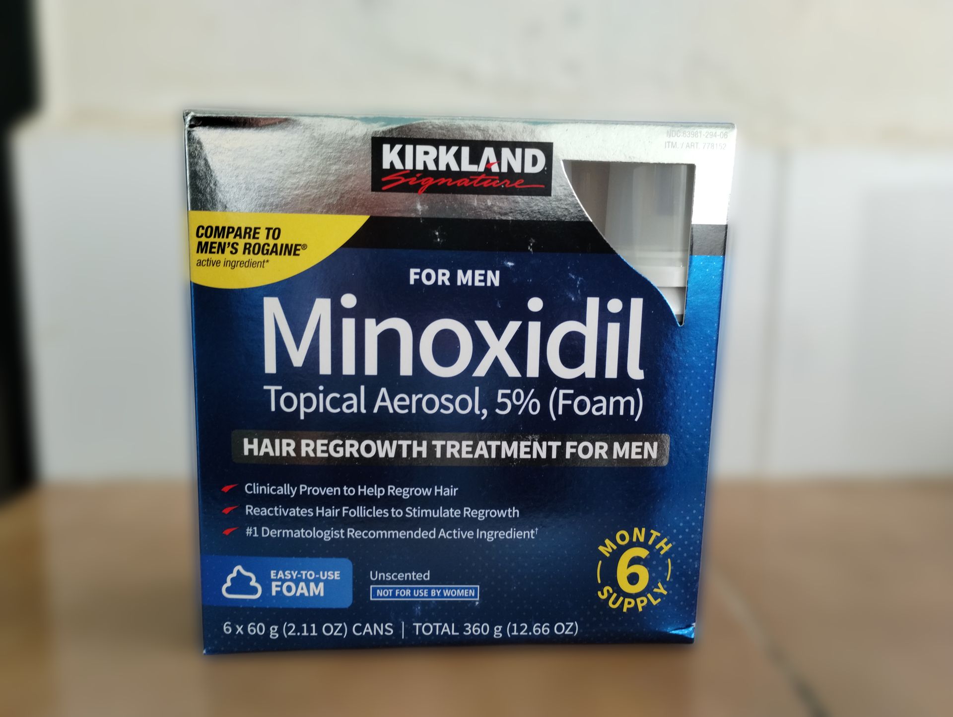 KIRKLAND Minoxidil 5% FOAM Hair Loss/Growth 6 Month Supply SEALED