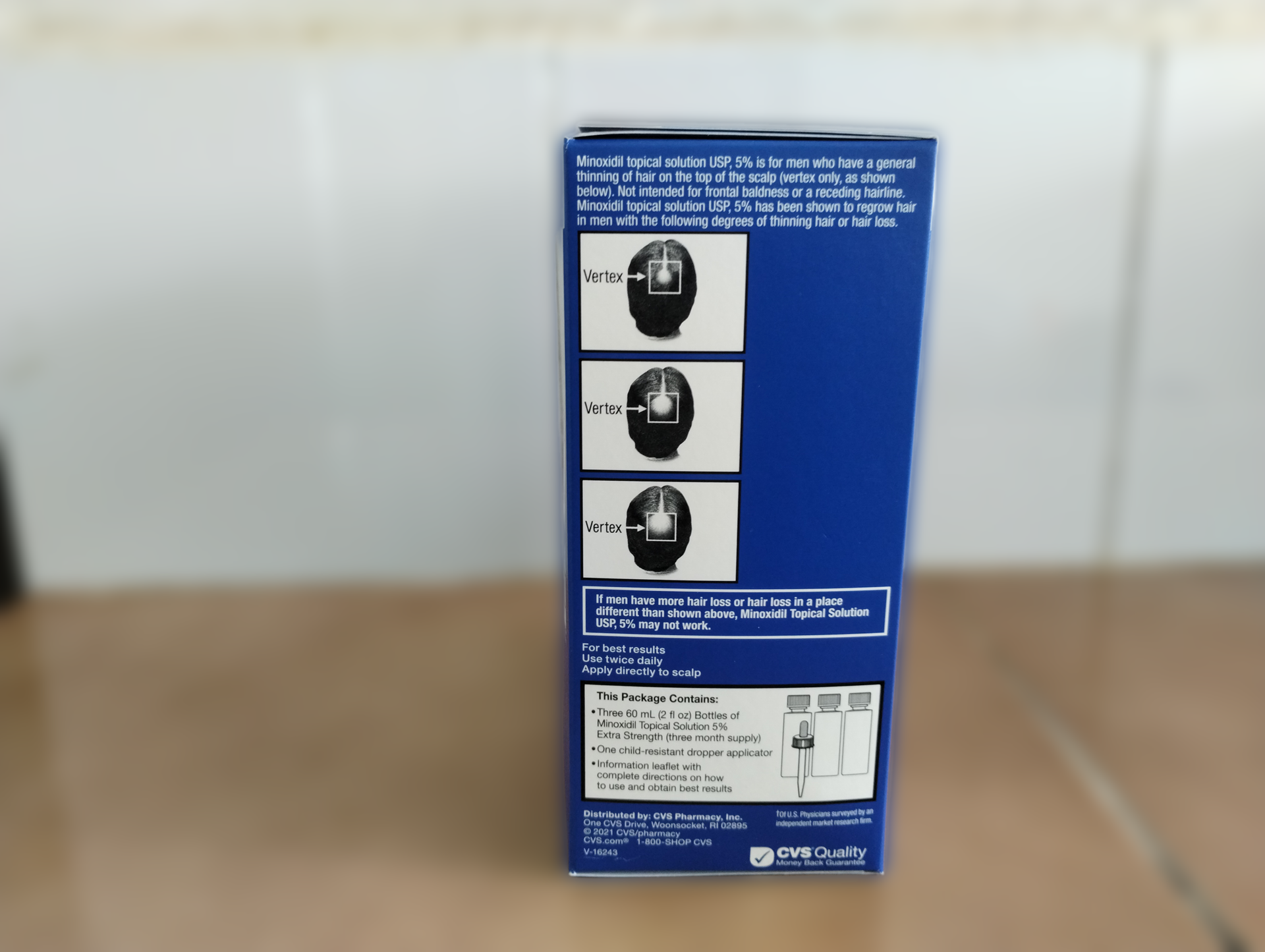 CVS Minoxidil 5% SOLUTION Hair Loss/Growth 3 Month Supply