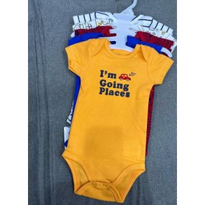 Fashion NEW ARRIVAL 5PC Pretty Cotton Short-sleeve Baby Onesies/bodysuit/sleepsuit/romper + 3 Trousers set both Girl and Boy  assorted colors
