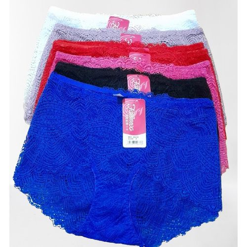 Fashion Fashion_6PCS PLUS SIZE NET JAMMNOC SEAMLESS COTTON UNDERWEAR, LADIES PANTS-XL-Mulricolours