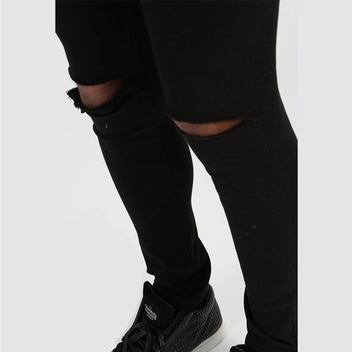 Fashion Original Non fading Rugged one cut Jeans For Men size 30-38 - Total Black This trouser is Stretching and breathable hence easier movement.