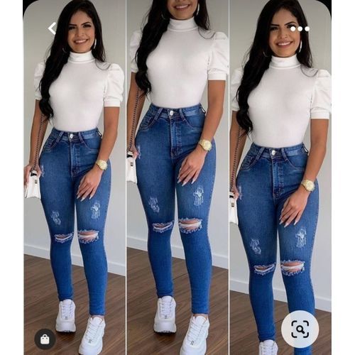 Fashion Original high quality fading Rugged Jeans For women size 27,28,30,32,34 - Total Blue This trouser is Stretchy and breathable hence easier movement.