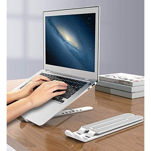 Laptop Portable Desktop Laptop PHONE TABLET Holder Riser For Desk And Bed, 6-Levels Angles Adjustable Height Notebook Mount, ABS/Plastic& Containing Metals Stable PC Riser For Laptops & Tablets