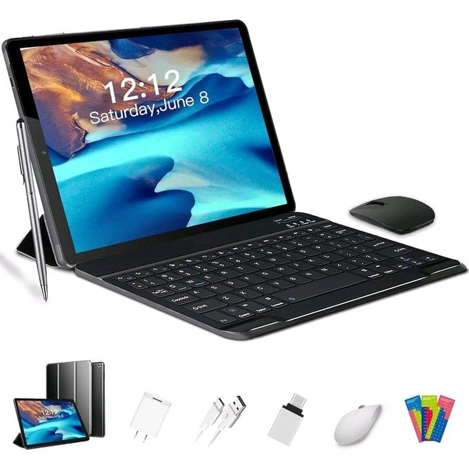10 inch Tablet Android 11 Tablets PC with Keyboard and Mouse 6GB Ram 512GB Storage Octa-Core Dual Sim Card Slots GPS Wifi Bluetooth