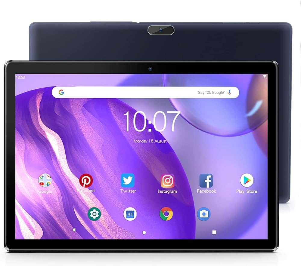 10 inch Tablet Android 11 Tablets PC with Keyboard and Mouse 6GB Ram 512GB Storage Octa-Core Dual Sim Card Slots GPS Wifi Bluetooth