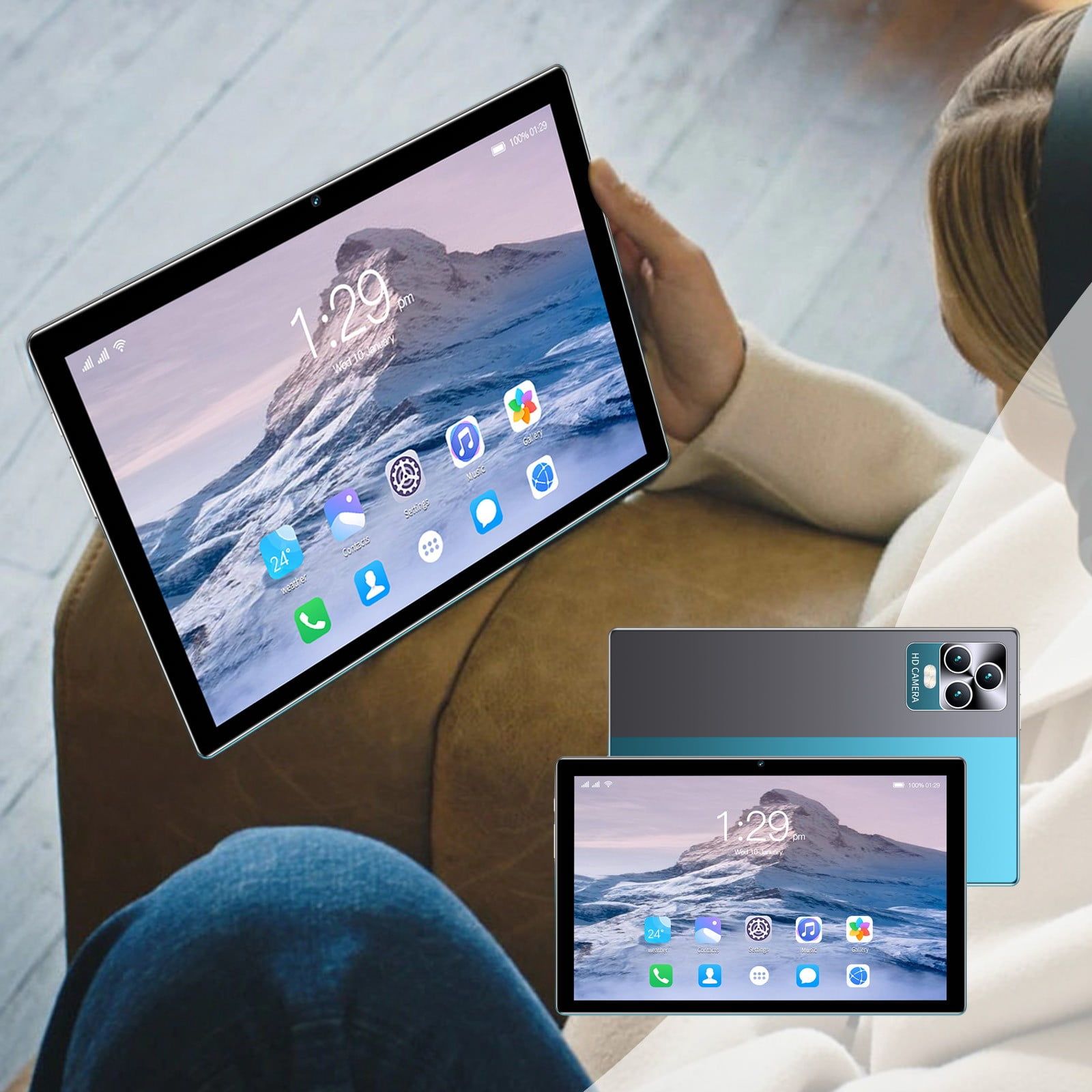 10 -inch Android 12 Tablet , 8GB + 512GB ,Tablet with Keyboard Case Mouse Stylus Screen Protector, Quad-Core, 5G, WiFi 6, HD Touchscreen 8MP Dual Camera, BT