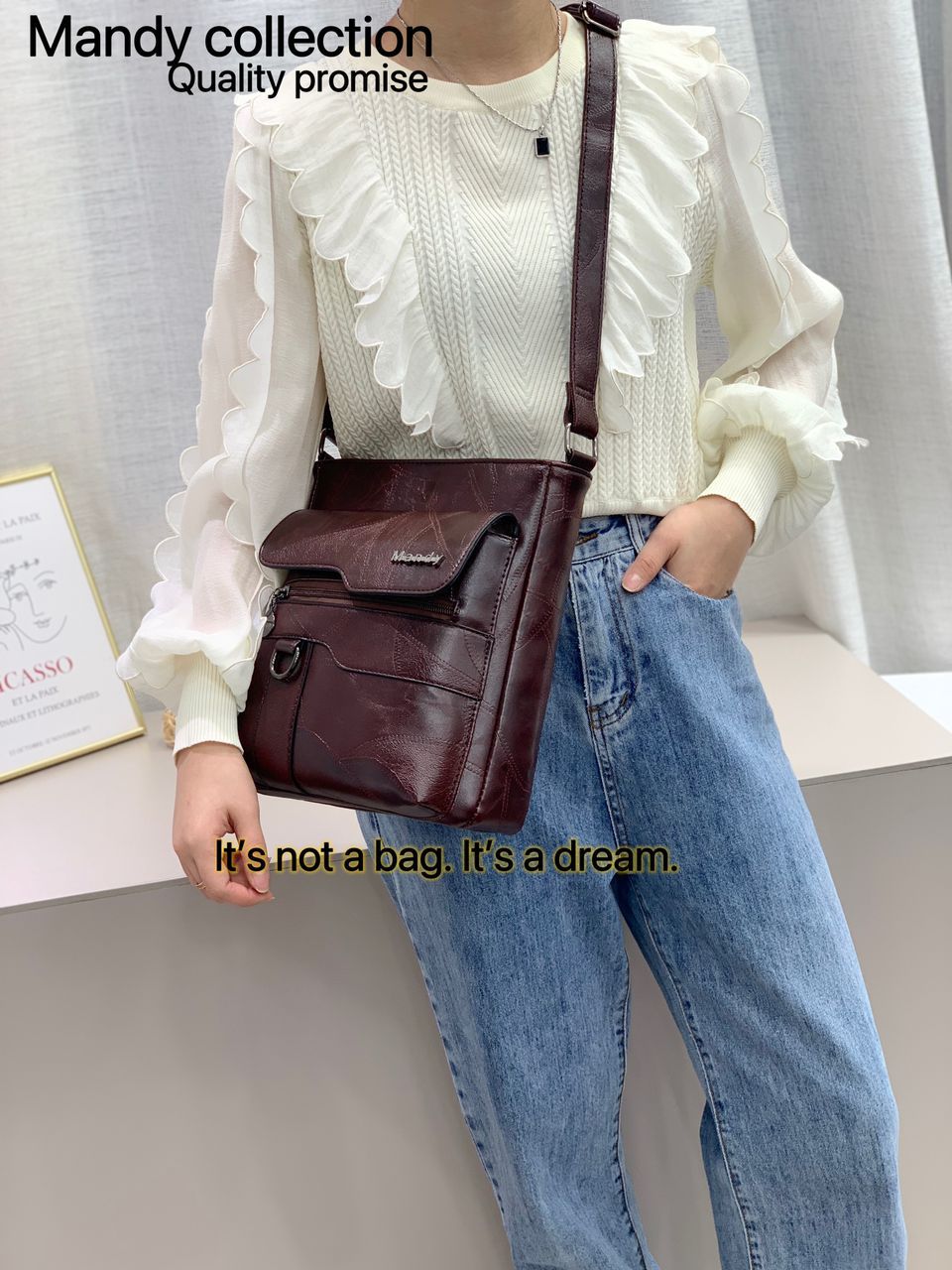 Women Casual Bags Mandys Collection Bags Leather Sling Bags Crossbody Women Bags