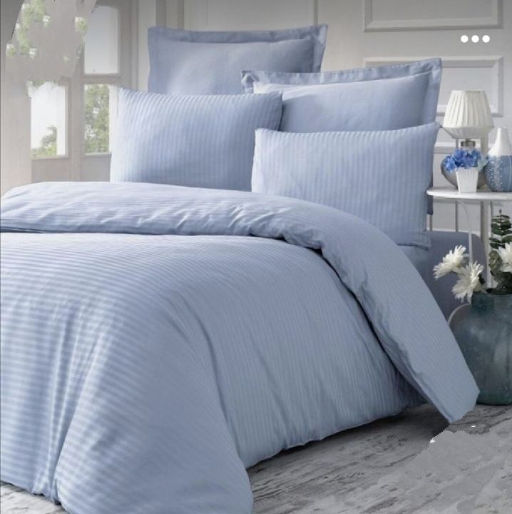 Cotton Striped Duvet Cover Set 1Pc Duvet Cover 1Bedsheet 2Pillowcases 6*7ft