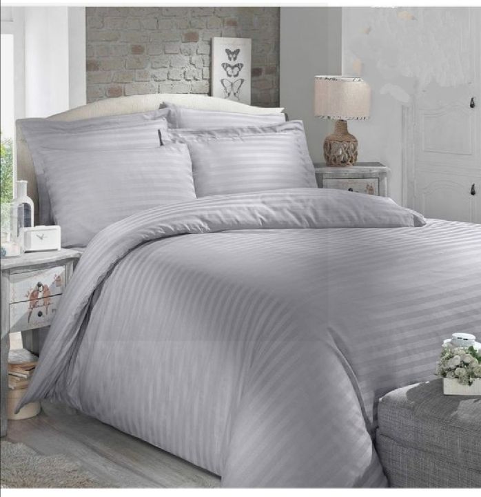 Cotton Striped Duvet Cover Set 1Pc Duvet Cover 1Bedsheet 2Pillowcases 6*7ft