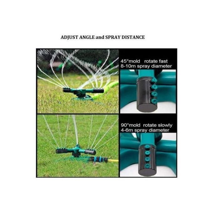 3 Arm 360⁰ Auto-Rotating Water Garden Sprinkler(360 full coverage, long range impulse sprinkling system)