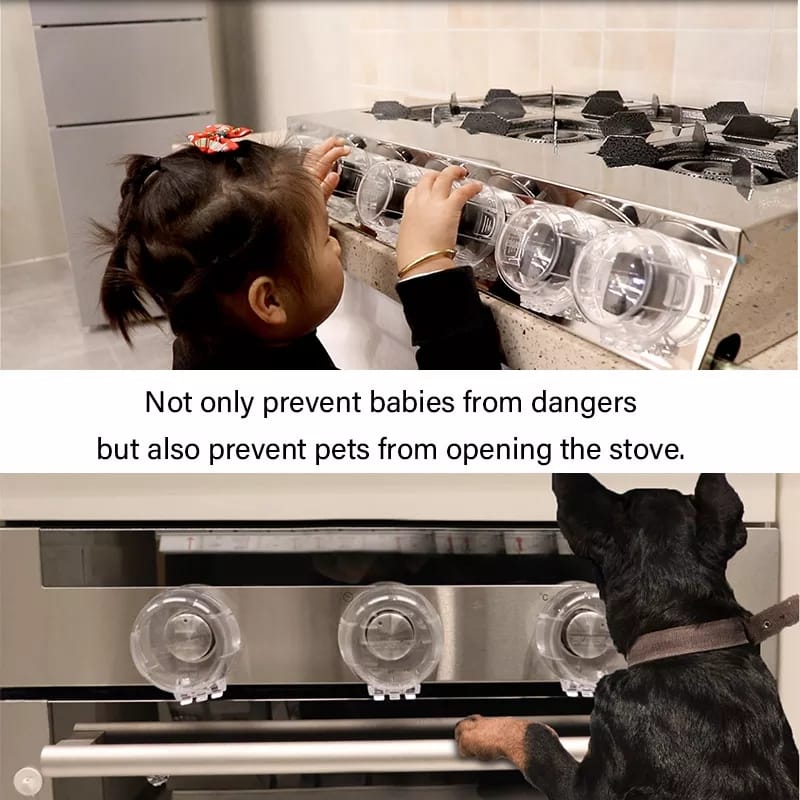 4pc set gas knob covers clear.Child and pets protective (Gas safety kno covers,set of 4pcs protect your child,protect your pet.)