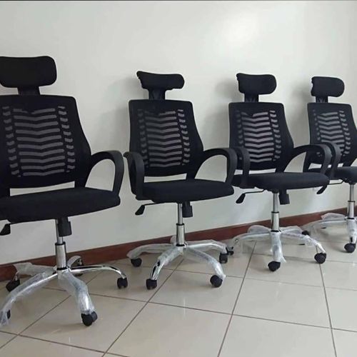Secretarial Mesh Office Chair with Headrest(Ergonomic Headrest Desk Chair, Comfort Features Office Chair, Ventilated Mesh Back )