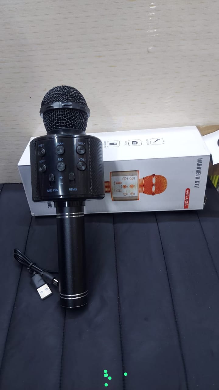 WS-858 Metal High Sound Quality Handheld KTV Karaoke Recording Bluetooth Wireless Microphone, For Notebook, PC, Speaker, Headphone, IPad, IPhone, Galaxy, Huawei, Xiaomi, LG, HTC And Other Smart Phones