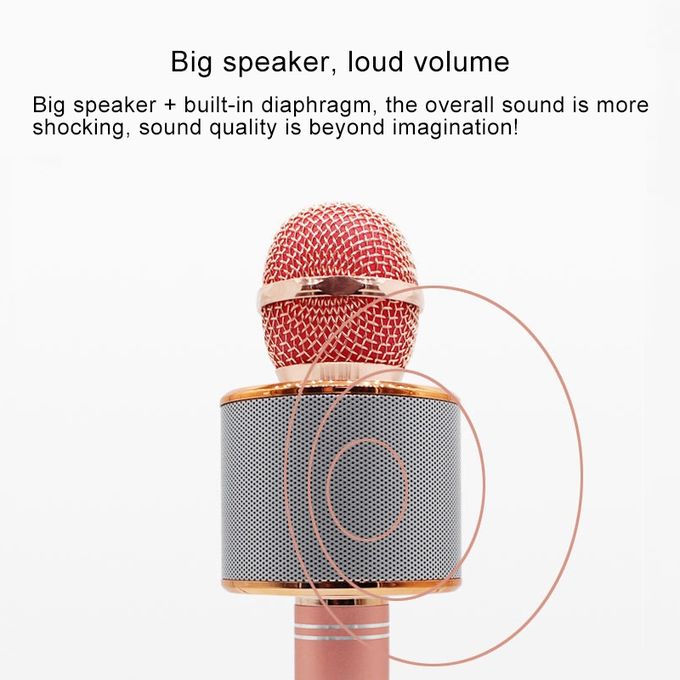 WS-858 Metal High Sound Quality Handheld KTV Karaoke Recording Bluetooth Wireless Microphone, For Notebook, PC, Speaker, Headphone, IPad, IPhone, Galaxy, Huawei, Xiaomi, LG, HTC And Other Smart Phones