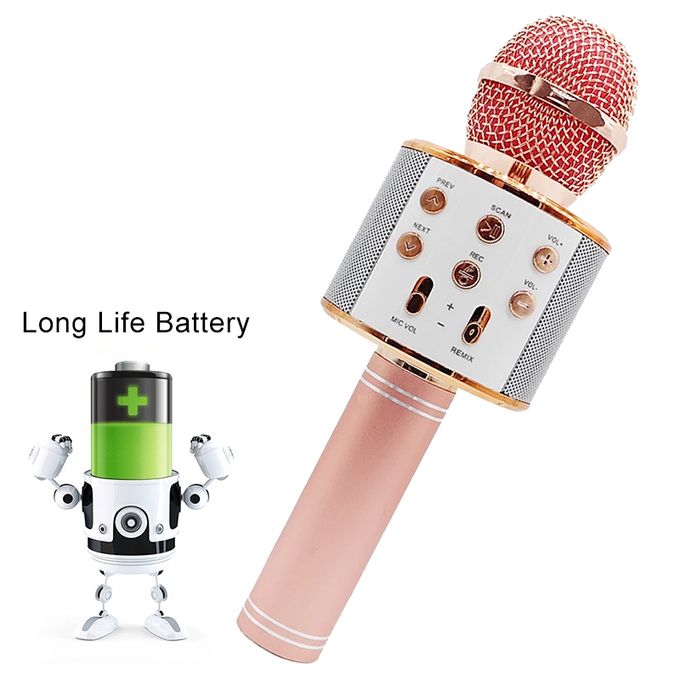WS-858 Metal High Sound Quality Handheld KTV Karaoke Recording Bluetooth Wireless Microphone, For Notebook, PC, Speaker, Headphone, IPad, IPhone, Galaxy, Huawei, Xiaomi, LG, HTC And Other Smart Phones