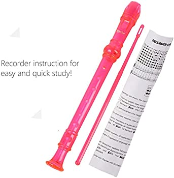 8 Hole Students Clarinet Flute Recorder Clear With Cleaning Stick
