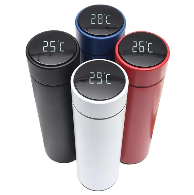 500ml Smart Thermo Bottle Thermal Cup Vacuum Flasks Stainless Steel Thermos for Tea Cover LED Temperature Display Drinking Water