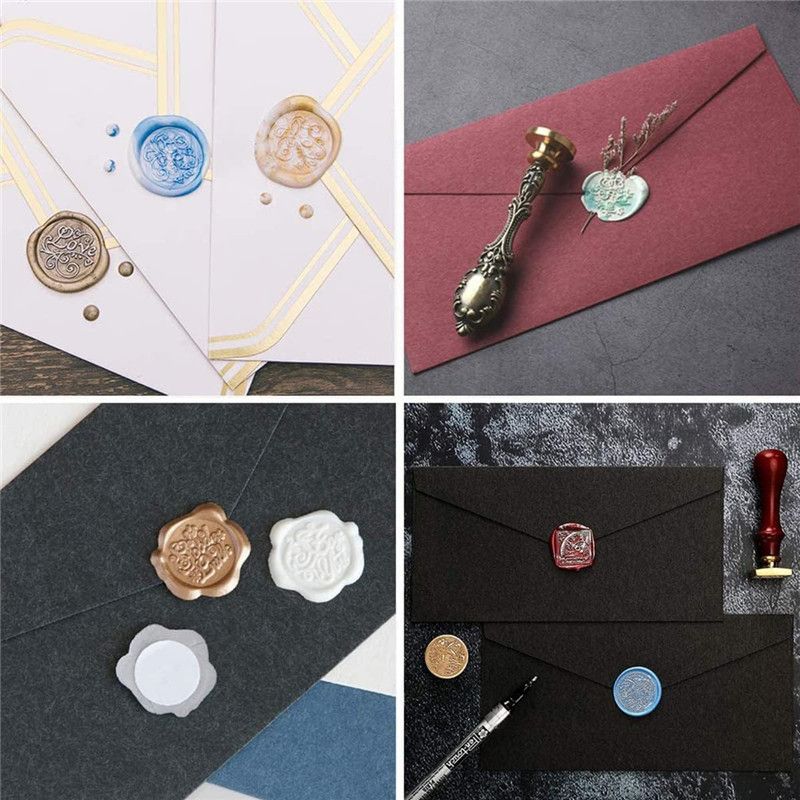600Pcs Sealing Wax Beads Kit Colorful Wax Seal Stamp Kit with Candles Spoon Seal Stamp for Letters, Crafts Decorations Wedding Invitations