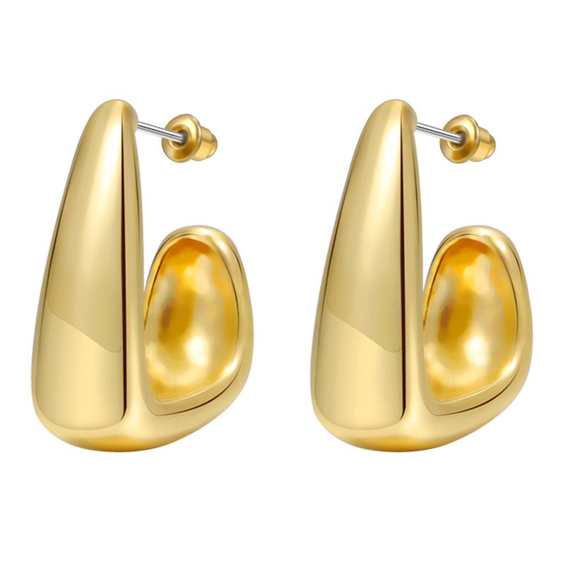 Chunky Gold Hoop Earrings for Women, Earrings Lightweight Waterdrop Hollow Open Hoops, Hypoallergenic Gold Plated Earrings Fashion Jewelry for Women Girls