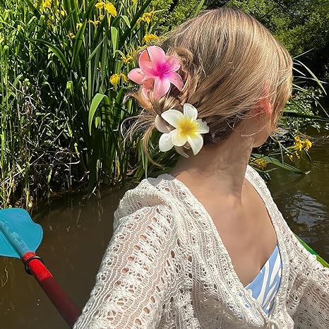 Flower Hair Claw Clips for Thick Hair, Strong Hold Nonslip, Hawaiian, Cute Large Hair Clips, Hair Accessories for Women Girls Holiday Gifts