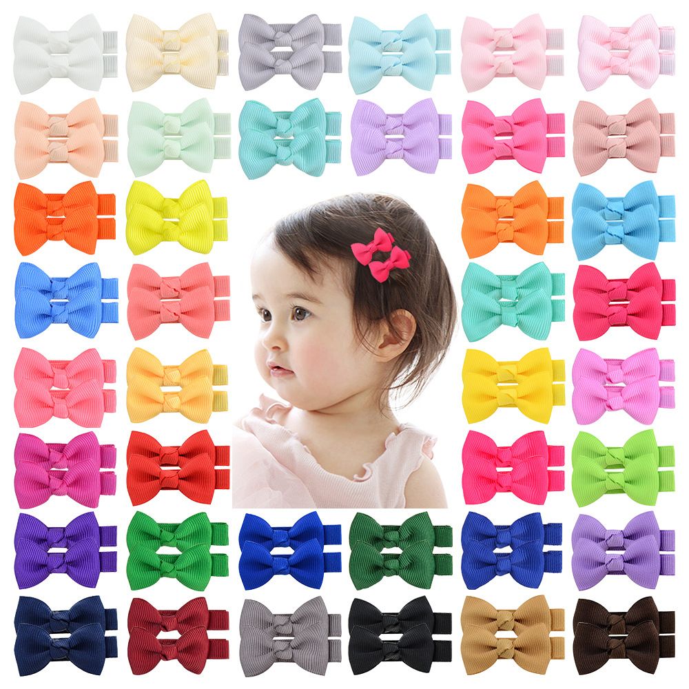 Baby Hair Clips 10PCS Baby Girls Fully Lined Baby Bows Hair Pins Tiny 1.96" Hair Bows Alligator Clips for Baby Girls Infants Toddlers in Pairs