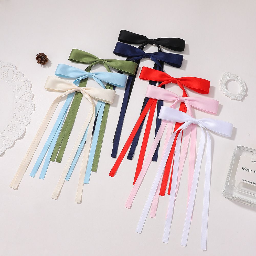 6 PCS Hair Bows Hair Clip Ribbon Accessories Ponytail Holder French Barrette Hair Bow for Girls Toddlers Teens Kids