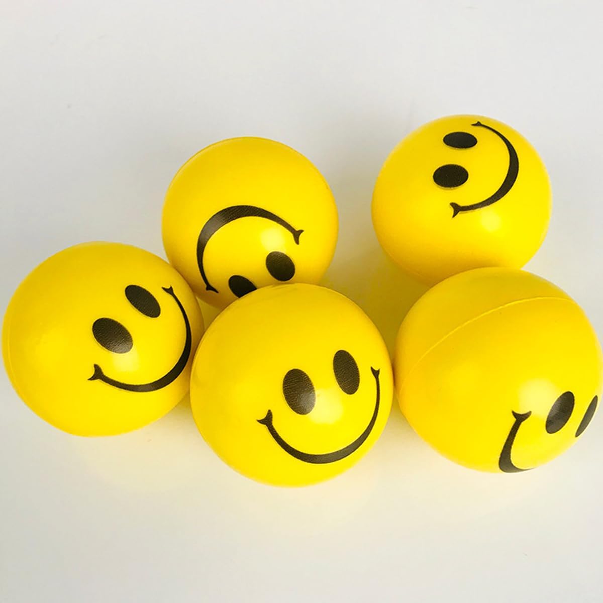 Face Smile Stress Ball - Smiley Squeeze Ball | Hand Exercise | Stress Relief Ball | Perfect for Relieving Anxiety 6.5cm | Yellow |