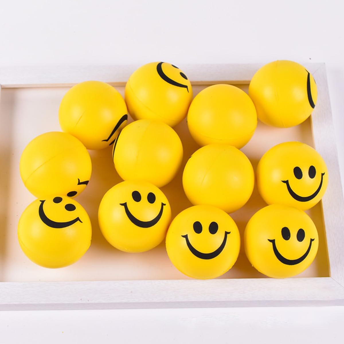 Face Smile Stress Ball - Smiley Squeeze Ball | Hand Exercise | Stress Relief Ball | Perfect for Relieving Anxiety 6.5cm | Yellow |