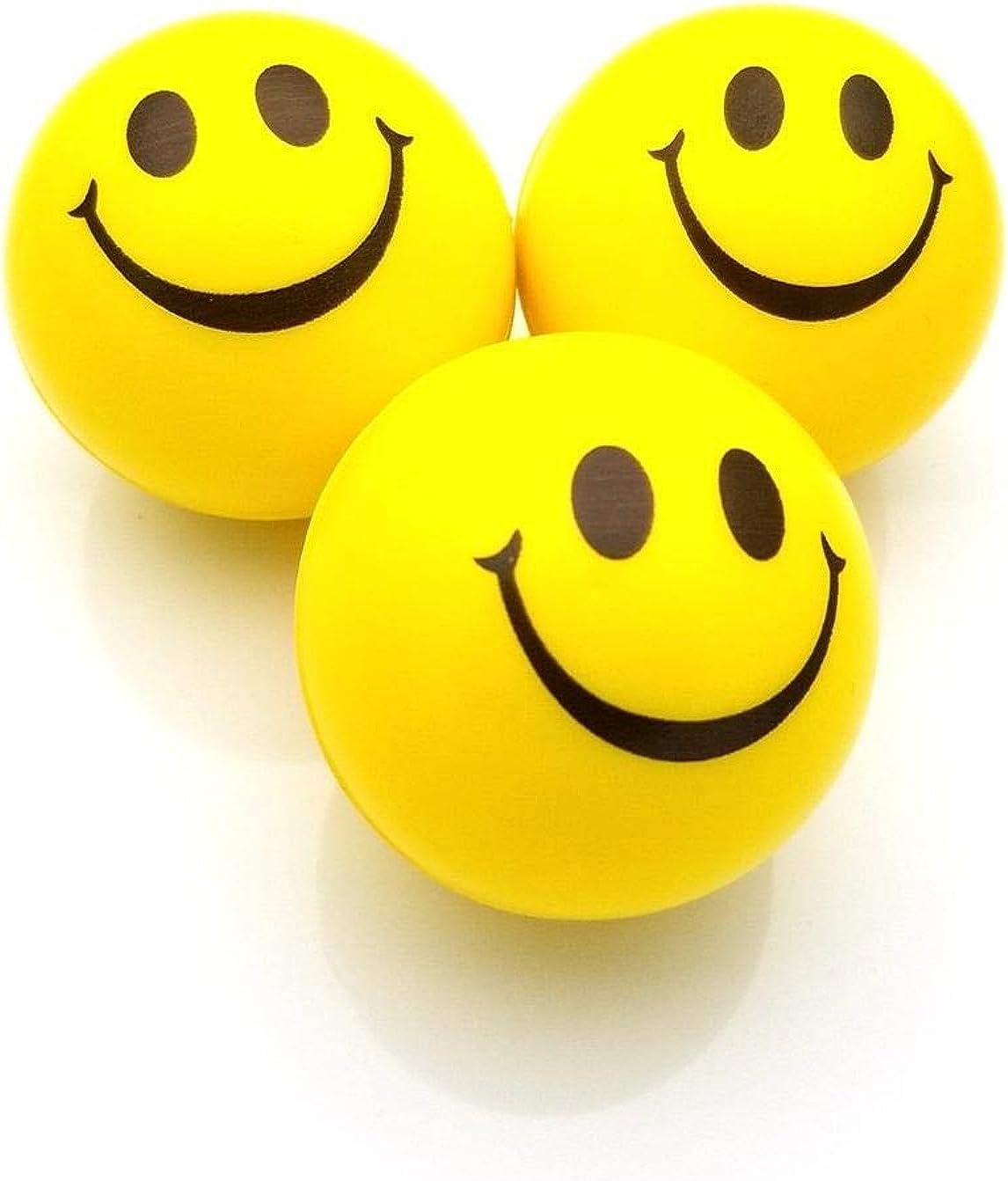 Face Smile Stress Ball - Smiley Squeeze Ball | Hand Exercise | Stress Relief Ball | Perfect for Relieving Anxiety 6.5cm | Yellow |