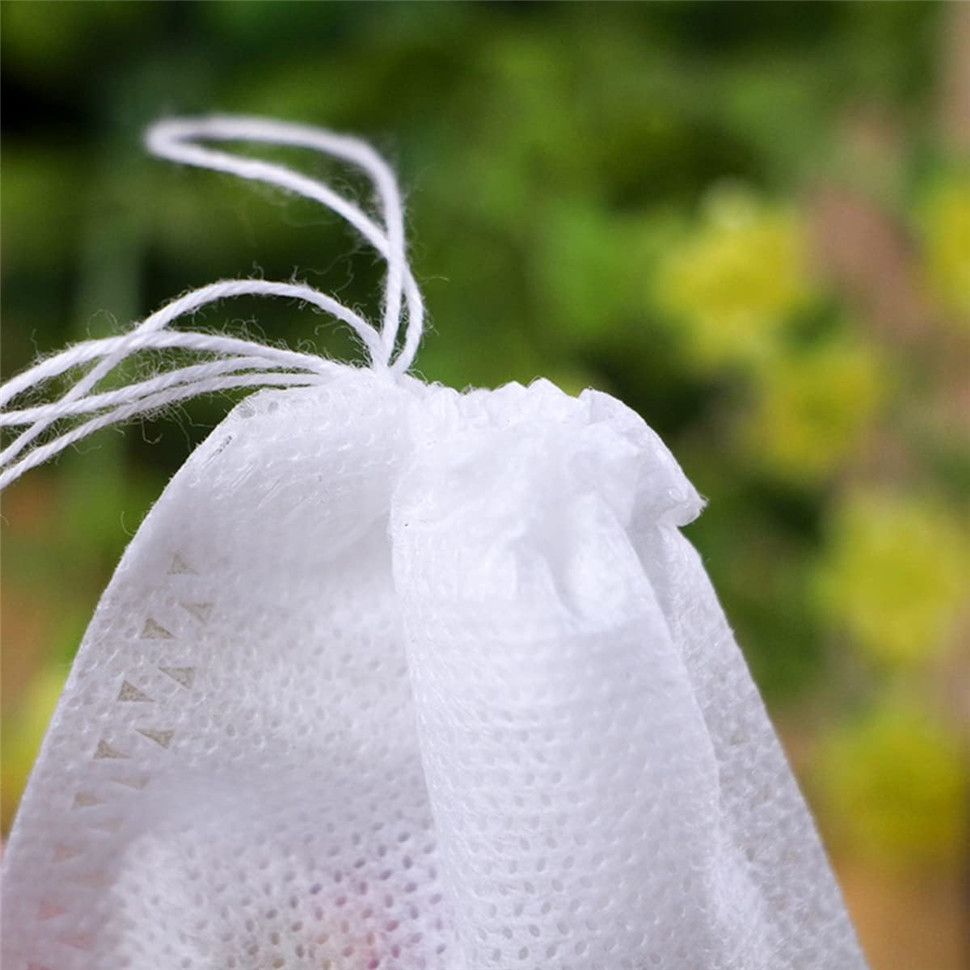 100Pcs Disposable Drawstring Tea Filter Bags Non-woven Fabric Pouches Seal Mesh Bags Coffee Sachet Bags for Loose Leaf Tea, Coffee, Herb, Spice