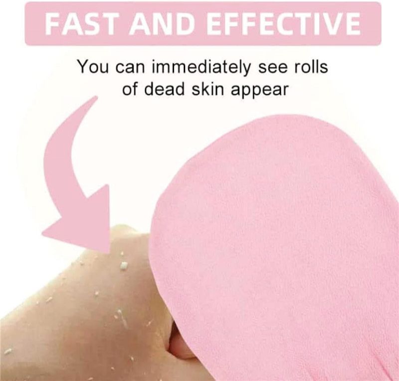 1pcs Deep Exfoliating Gloves for Body | Scrubber Shower Bath |Body Scrub Gloves Dead Skin Remover| Mitt Perfect Women/Men, One Size, Pink