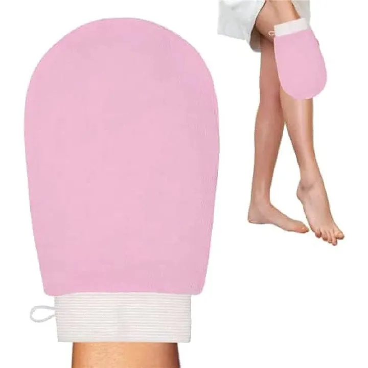 1pcs Deep Exfoliating Gloves for Body | Scrubber Shower Bath |Body Scrub Gloves Dead Skin Remover| Mitt Perfect Women/Men, One Size, Pink