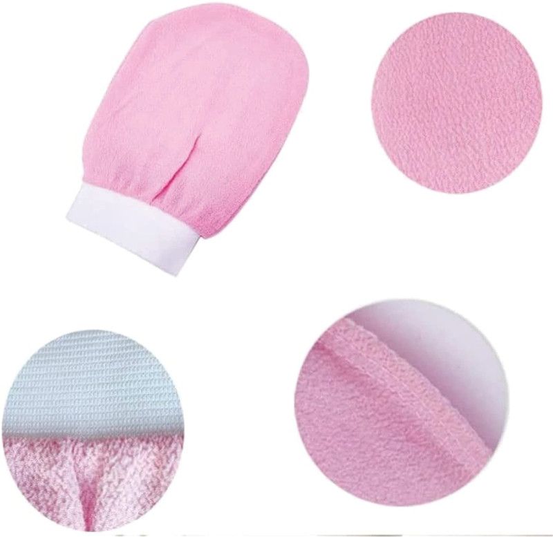 1pcs Deep Exfoliating Gloves for Body | Scrubber Shower Bath |Body Scrub Gloves Dead Skin Remover| Mitt Perfect Women/Men, One Size, Pink