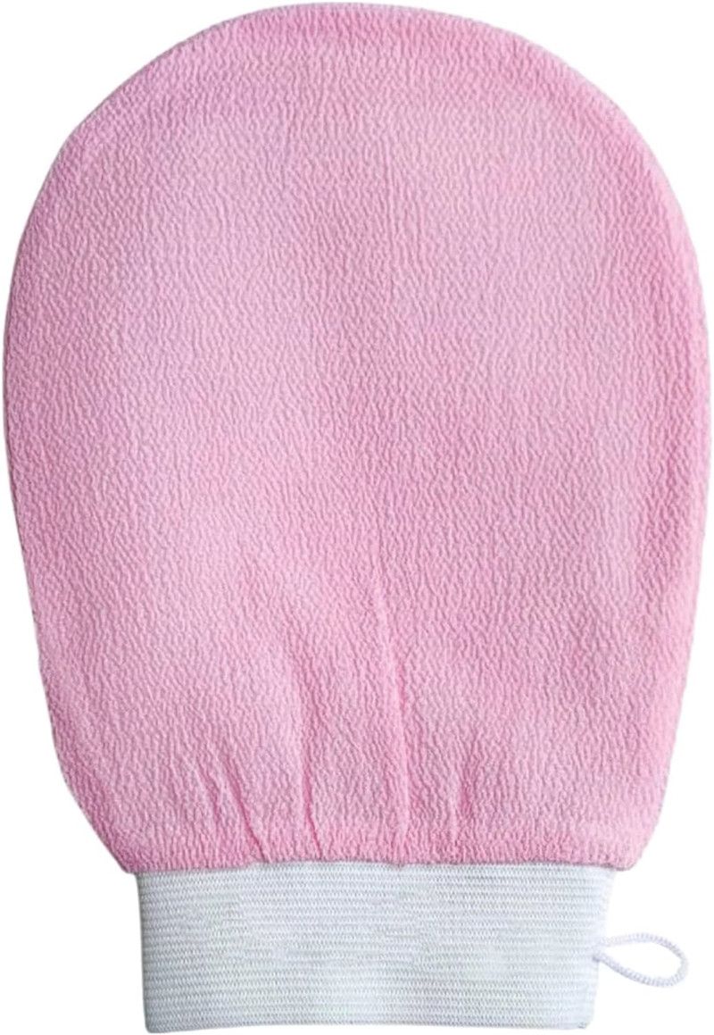 1pcs Deep Exfoliating Gloves for Body | Scrubber Shower Bath |Body Scrub Gloves Dead Skin Remover| Mitt Perfect Women/Men, One Size, Pink